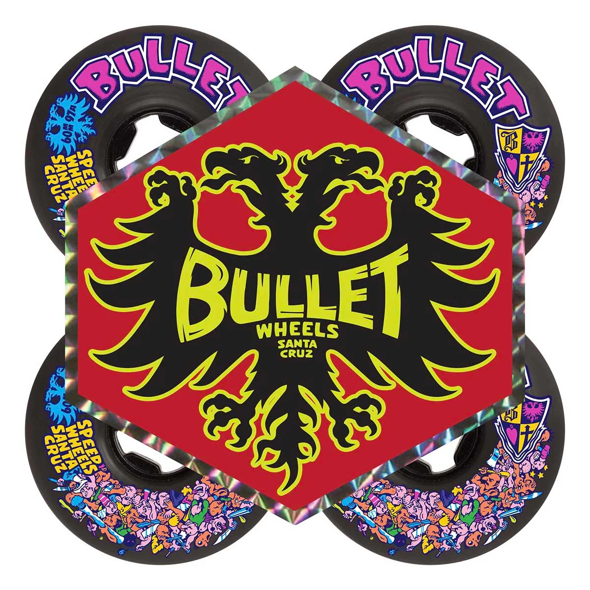 Slime Balls - Bullet Riot Black Vomits 60MM 97A Skateboard Wheels - Image 4