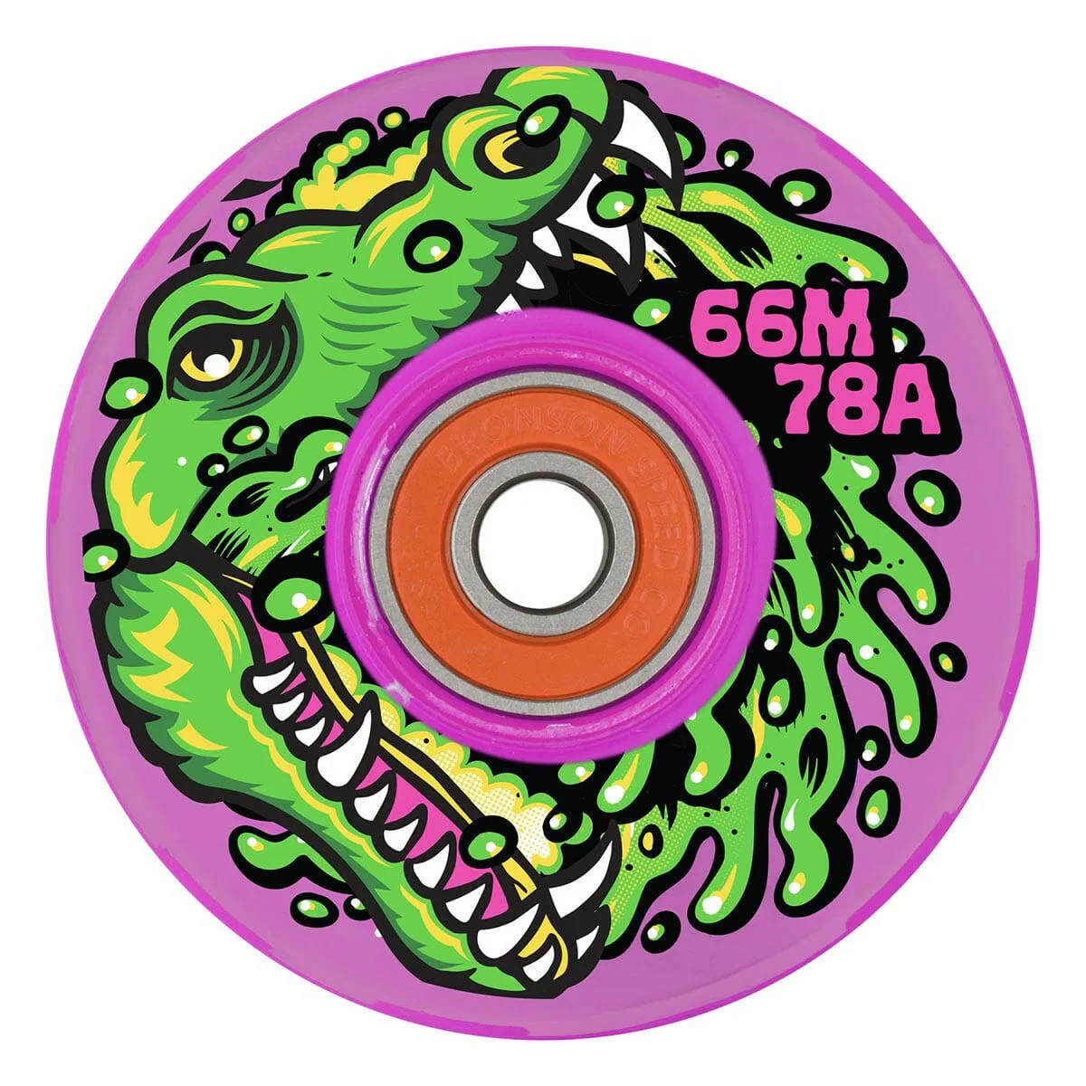 Slime Balls - Gator Swamp Spew Light Ups OG Slime Pink 66MM 78A Skateboard Wheels