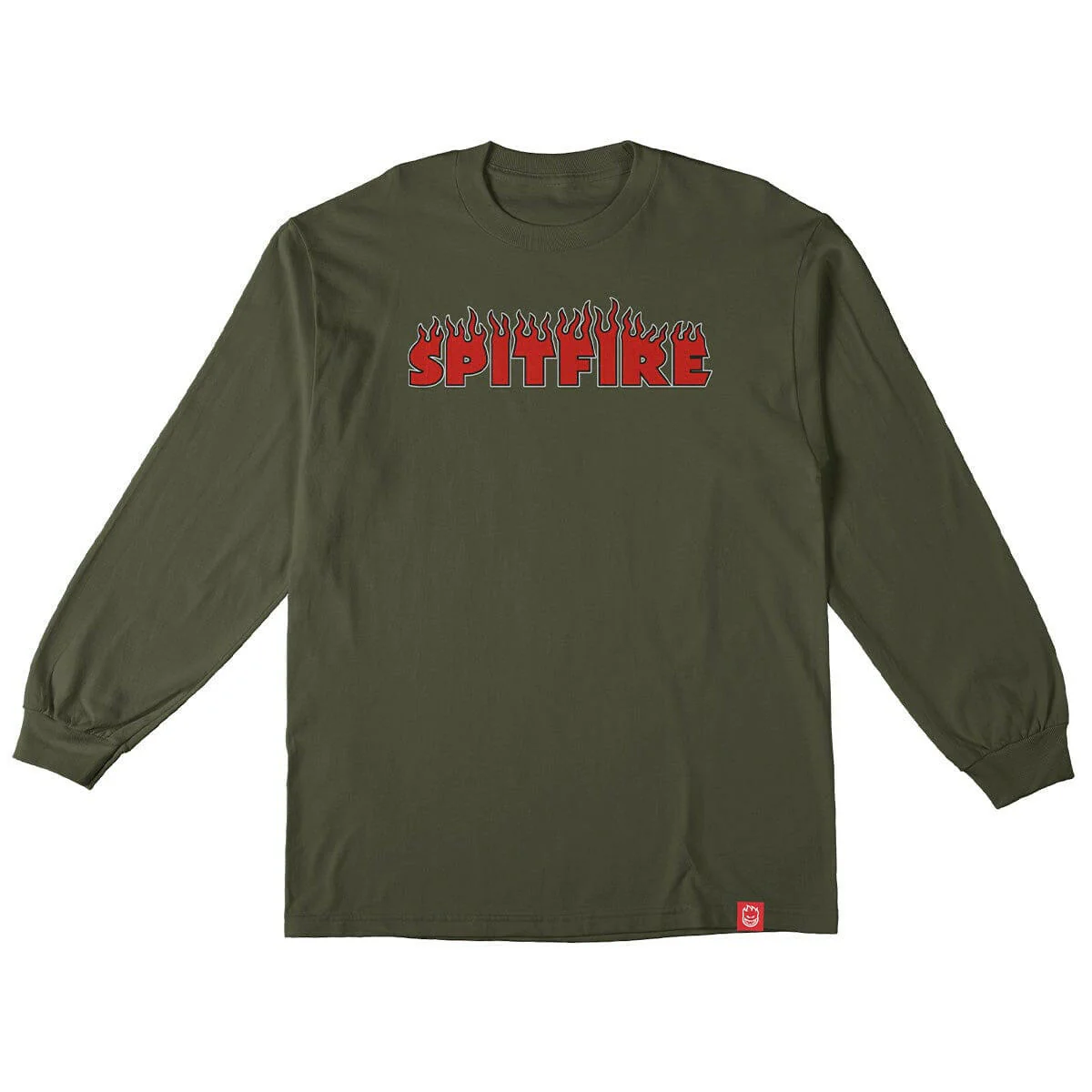 Spitfire - Demonseed Script Youth L/S Tee Forest Green