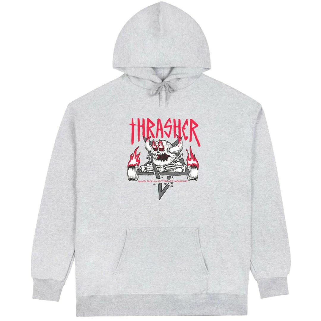 Thrasher - Toy Machine Monster-Gram Hoodie Ash Grey