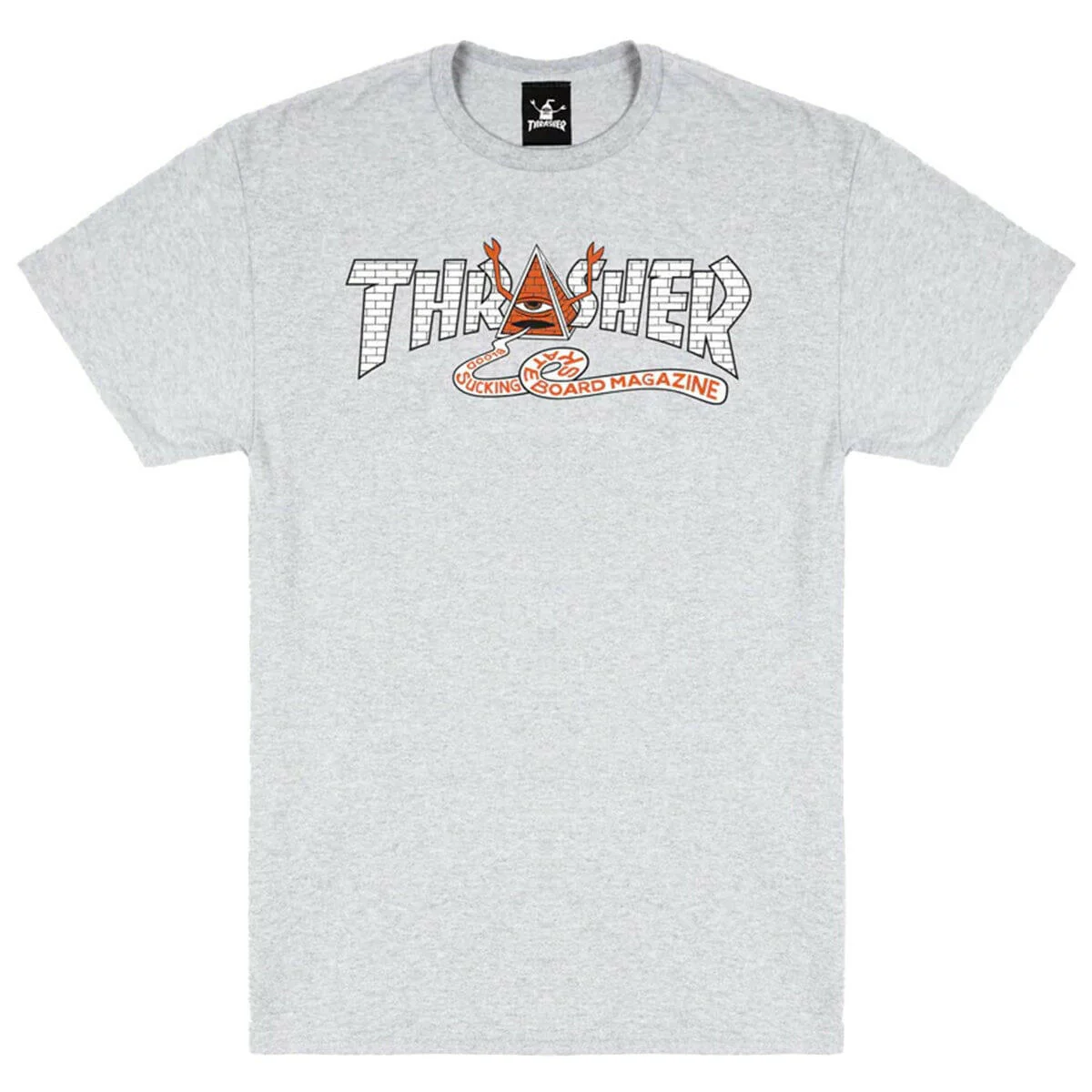 Thrasher - Toy Machine Pyramid Tee Ash Grey