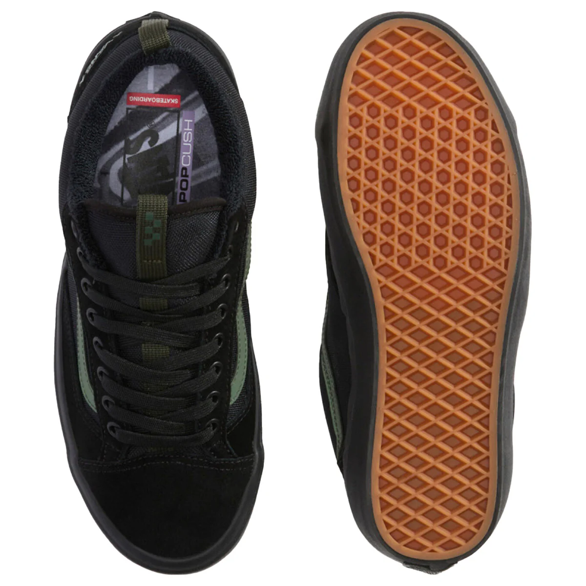 Vans - Skate Old Skool 36+ Atiba Shoes Black/Dark Green - Image 3