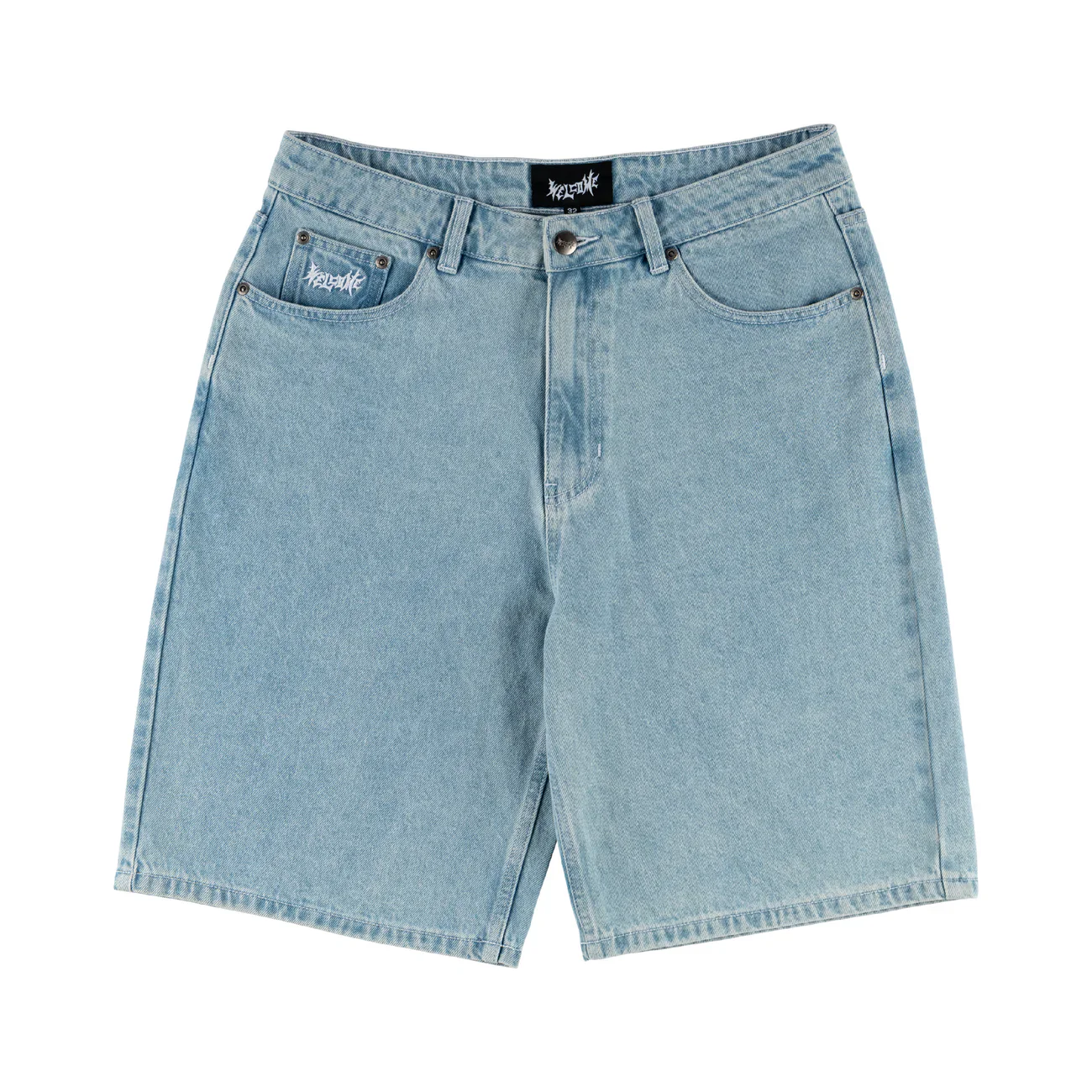 Welcome - Linger Baggy Denim Shorts Washed Blue