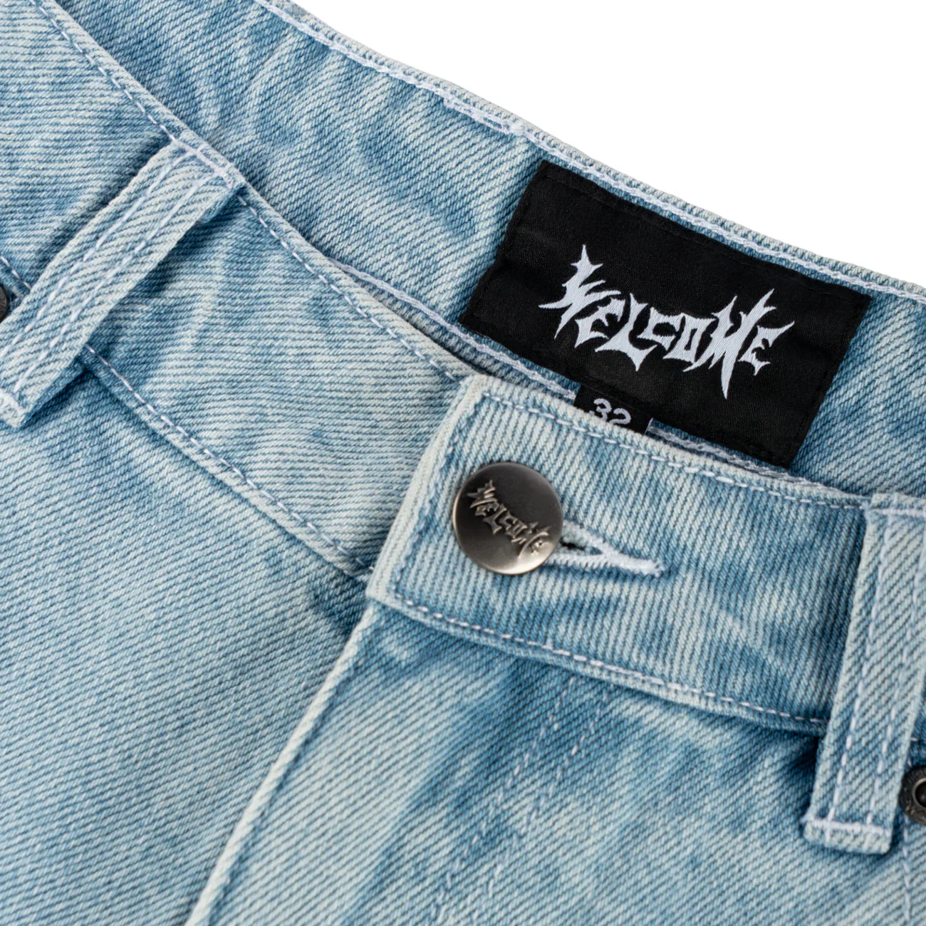 Welcome - Linger Baggy Denim Shorts Washed Blue - Image 3