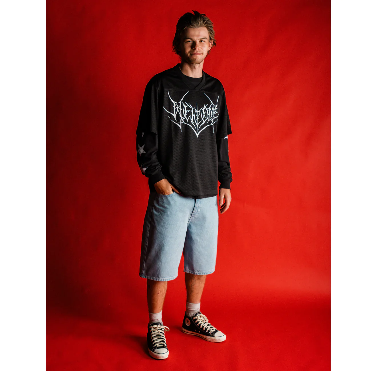 Welcome - Linger Baggy Denim Shorts Washed Blue - Image 6