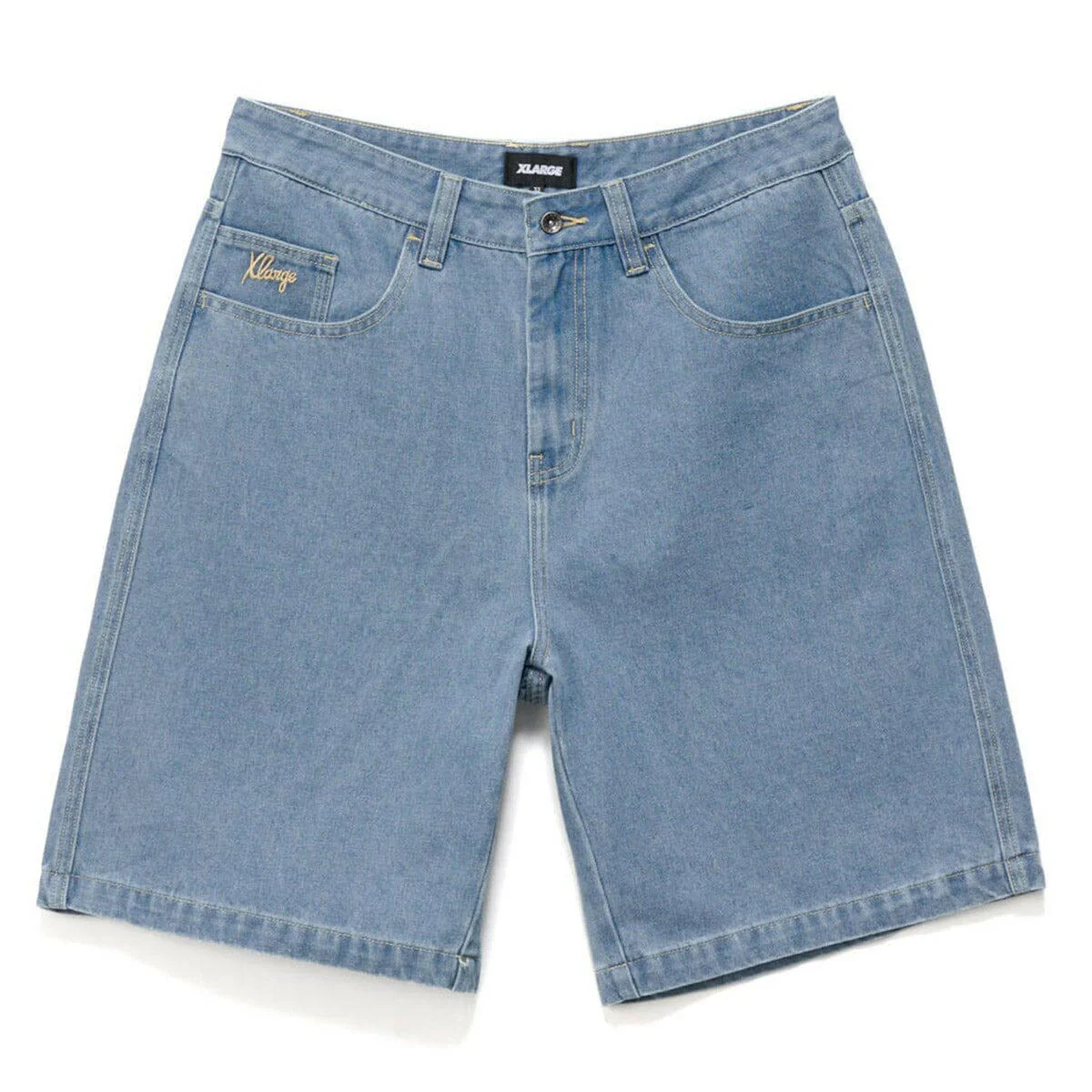 XLarge - Folded Crown Bull Denim Shorts Mid Blue