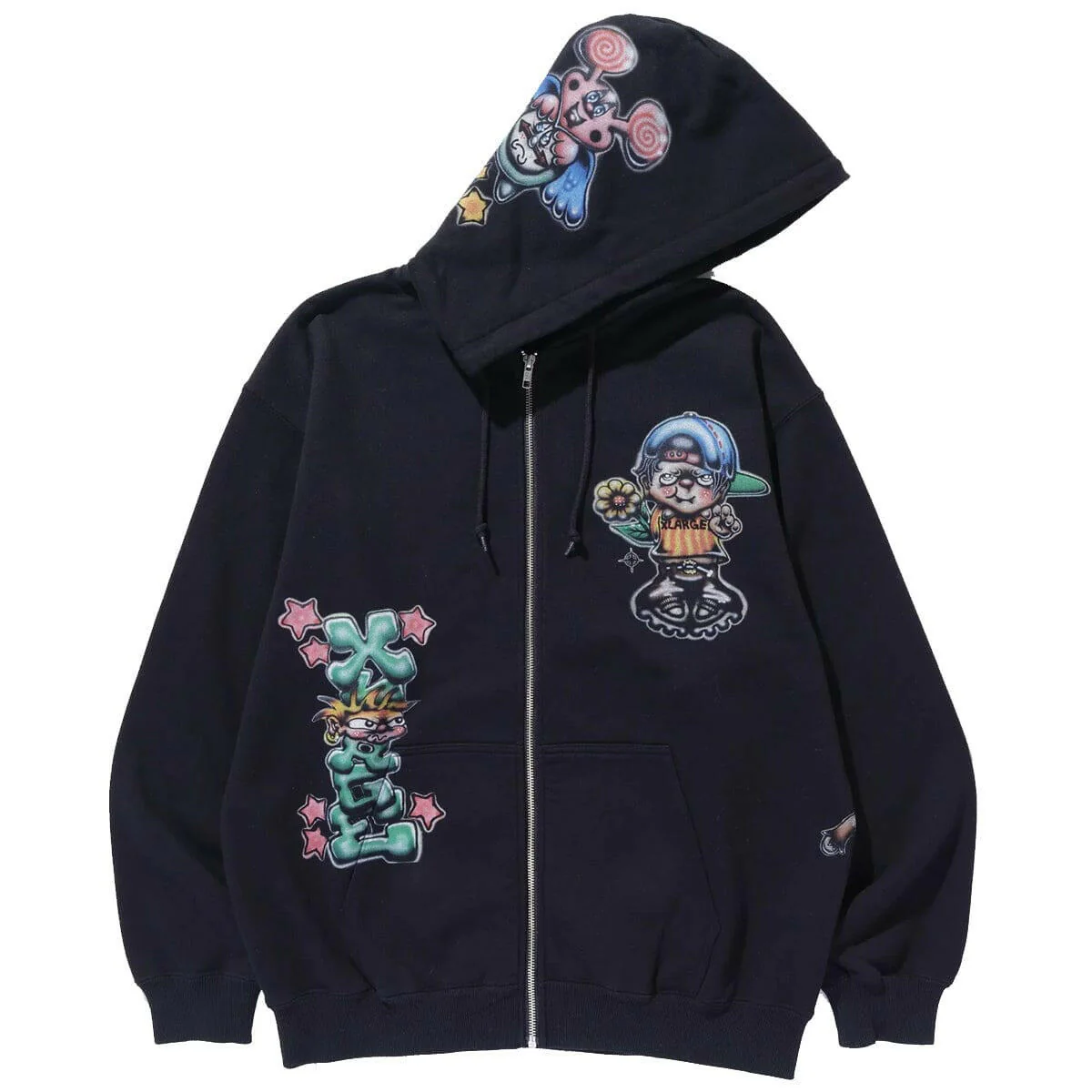 Xlarge - Painting Zip Up Hoodie Black